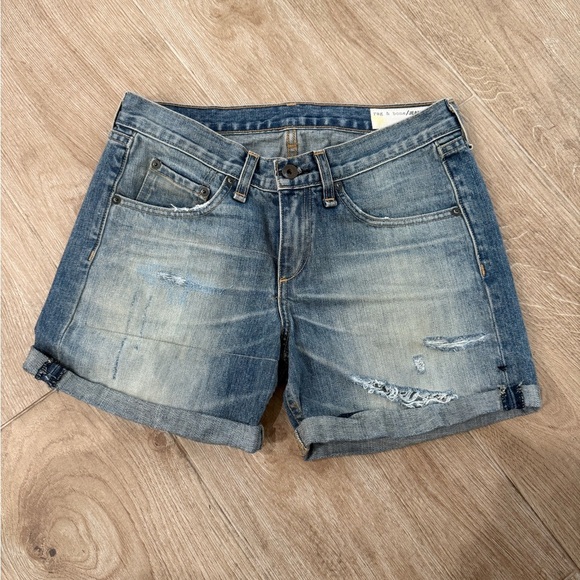 Rag & Bone Surfer Repair Distressed Jean shorts - Picture 4 of 5